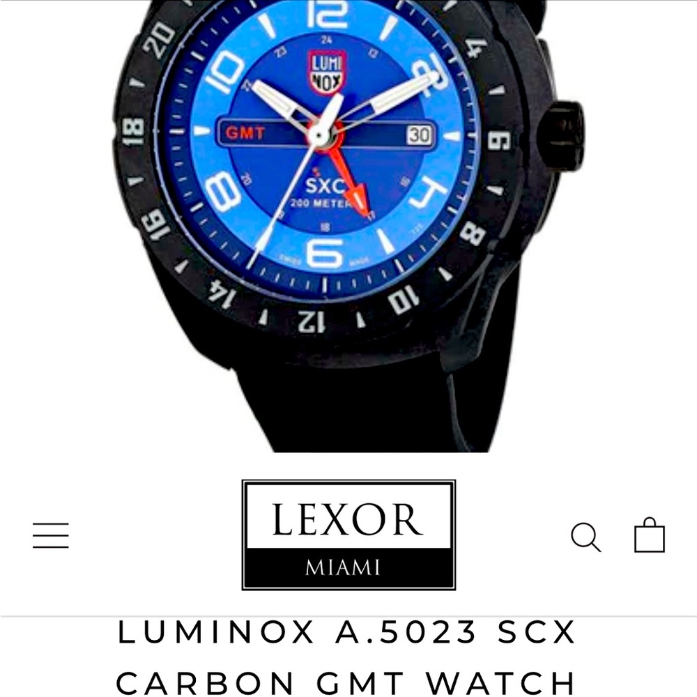 Luminox men’s carbon watch with blue face